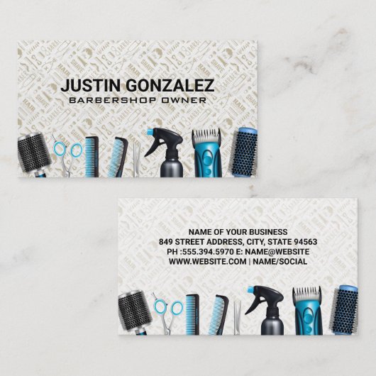 理容師ショップツスタイリッシュール | パターン 名刺 (正面/裏面)