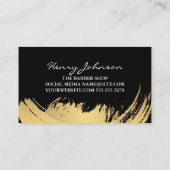 理容師ショップツール金ゴールドブラシ付き水彩 名刺 (裏面)