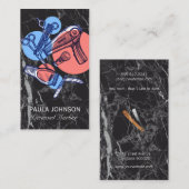 理容師ショップツール | 黒大理石 名刺 (正面/裏面)