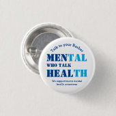 理容師ショップトークメンズメンタルヘルスカスタム文字 缶バッジ (正面&裏面)