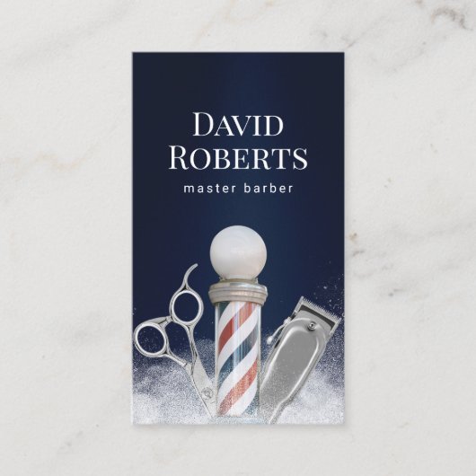 理容師ショップネイビーブループロフェッショナルバーバーショップ 名刺 (正面)