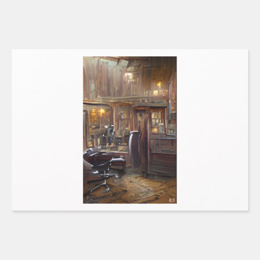 理容師ショップバイKlx ラッピングペーパーシート (正面)