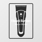 理容師ショップバーバーショップエレクトリックヘアクリッパー ウィンドウサイン (シート)