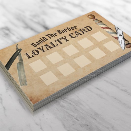 理容師ショップバーバーショップカスタマーロイヤリティパンチ ロイヤリティカード