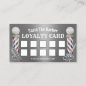 理容師ショップバーバーバーショップメタリックシルバーロイヤリティ ロイヤリティカード (正面)