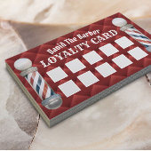 理容師ショップバーバーバーショップラグジュアリーレッドキルテッドロイヤリティ ロイヤリティカード