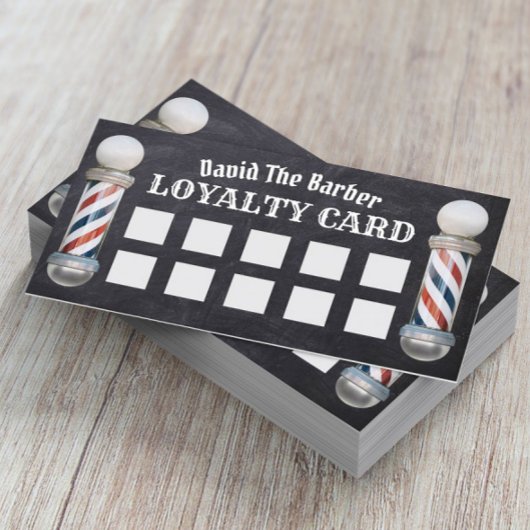 理容師ショップバーバーバーショップヴィンテージシャルボードロイヤリティ ロイヤリティカード