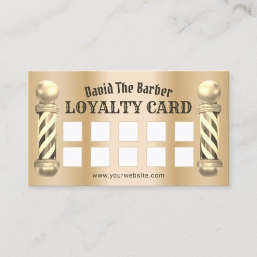 理容師ショップバーバーバーモダンショップ金ゴールドロイヤリティ ロイヤリティカード (正面)