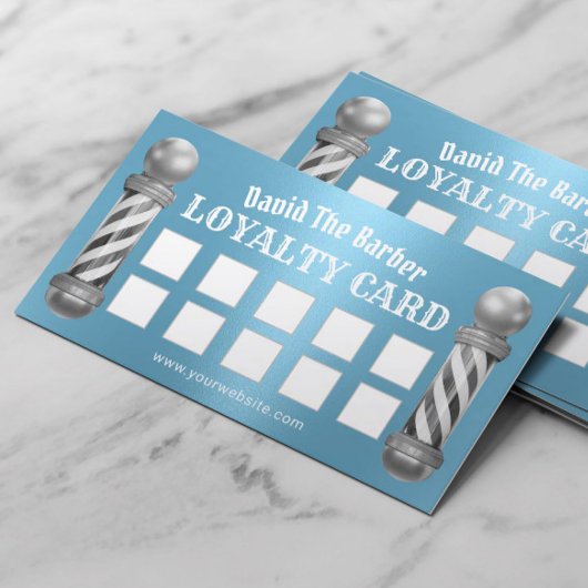 理容師ショップバーバーモダンショップブルーロイヤリティ ロイヤリティカード