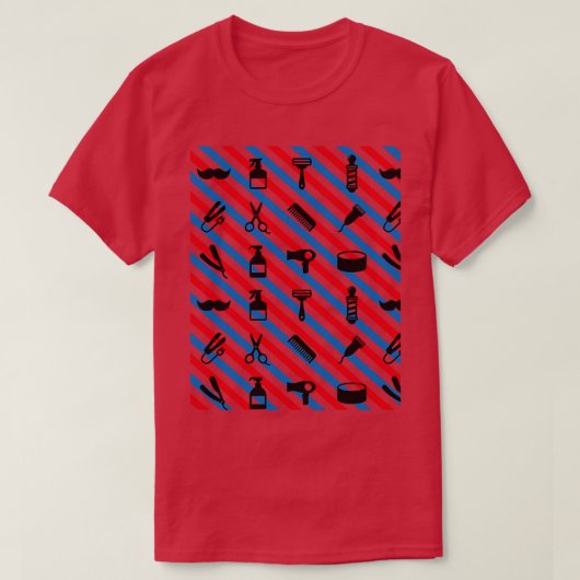 理容師ショップパターンシール Tシャツ (デザイン正面)