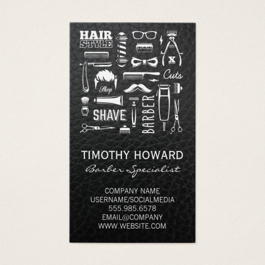 理容師ショップパターン |レザー (正面)