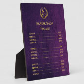 理容師ショップパープルレザールック価格表 フォトプラーク (側面)