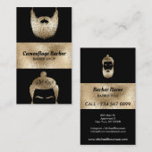 理容師ショップヒップスター金ゴールド きらめく 名刺 (正面/裏面)