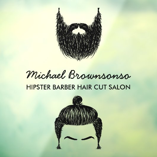 理容師ショップヒバひげ髭ビジネス ウィンドウサイン (シート3)