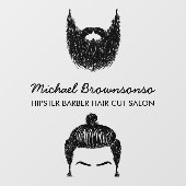 理容師ショップヒバひげ髭ビジネス ウィンドウサイン (シート)