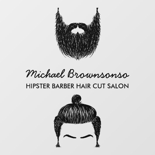 理容師ショップヒバひげ髭ビジネス ウィンドウサイン (シート)