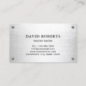 理容師ショップヒードマンロゴメタル美容師 名刺 (裏面)