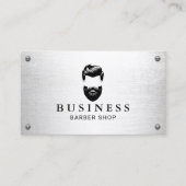 理容師ショップヒードマンロゴメタル美容師 名刺 (正面)