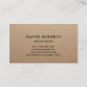 理容師ショップヒードマン美容師クラフト素朴 名刺 (裏面)