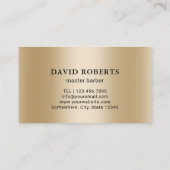 理容師ショップヒードマン美容師ブラック&金ゴールド 名刺 (裏面)