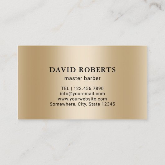 理容師ショップヒードマン美容師ブラック&金ゴールド 名刺 (裏面)