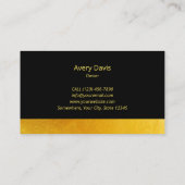 理容師ショップブモダンラック&金ゴールド美容師 名刺 (裏面)