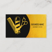 理容師ショップブモダンラック&金ゴールド美容師 名刺 (正面)