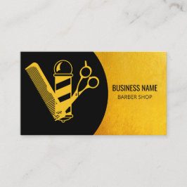 理容師ショップブモダンラック&金ゴールド美容師 名刺