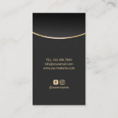 理容師ショップブモダンラック&金ゴールド美容師 名刺 (裏面)