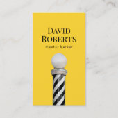 理容師ショップブラック理容師ポールミニマリストヘア 名刺 (正面)