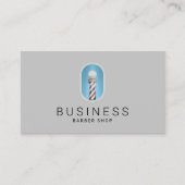 理容師ショップブルーモダン理容師ポールロゴヘア 名刺 (正面)