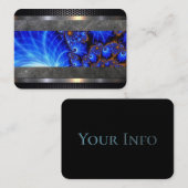 理容師ショップブルー抽象芸術名刺 名刺 (正面/裏面)