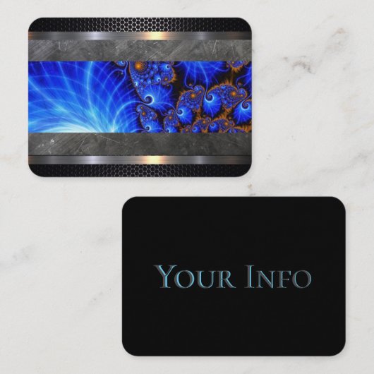 理容師ショップブルー抽象芸術名刺 名刺 (正面/裏面)