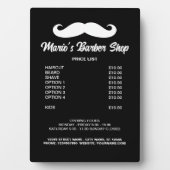 理容師ショッププライスリストeasel付きテーブルトッププラーク フォトプラーク (正面)