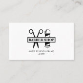 理容師ショッププロフェッショナルサロンシザーポールロゴ 名刺 (正面)