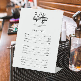 理容師ショッププロフェッショナルサロン価格表 台座サイン