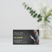 理容師ショッププロフェッショナルダークウッドシルバーシザー 名刺 (スタンド正面)