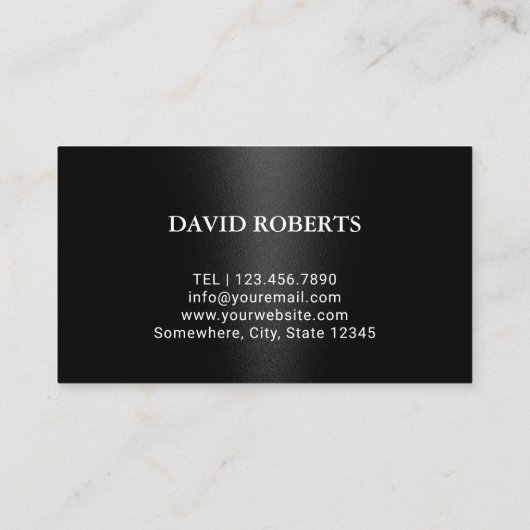 理容師ショッププロフェッショナルブラックメタル美容師 名刺 (裏面)