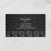 理容師ショッププロフェッショナル美容師ブラックレンガ 名刺 (裏面)