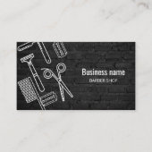 理容師ショッププロフェッショナル美容師ブラックレンガ 名刺 (正面)