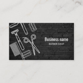 理容師ショッププロフェッショナル美容師ブラックレンガ 名刺