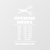 理容師ショップヘアサロンの開店時間ウィンドウの固定 ウィンドウサイン (シート)