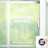 理容師ショップヘアサロンの開店時間ウィンドウの固定 ウィンドウサイン (ホーム)