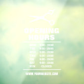 理容師ショップヘアサロンの開店時間ウィンドウの固定 ウィンドウサイン (シート3)