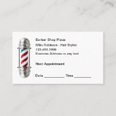 理容師ショップヘアスタイリストアポイントメントカード 予約カード (正面)