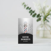 理容師ショップヘアドレッサープロフェッショナルバーバーショップ 名刺 (スタンド正面)