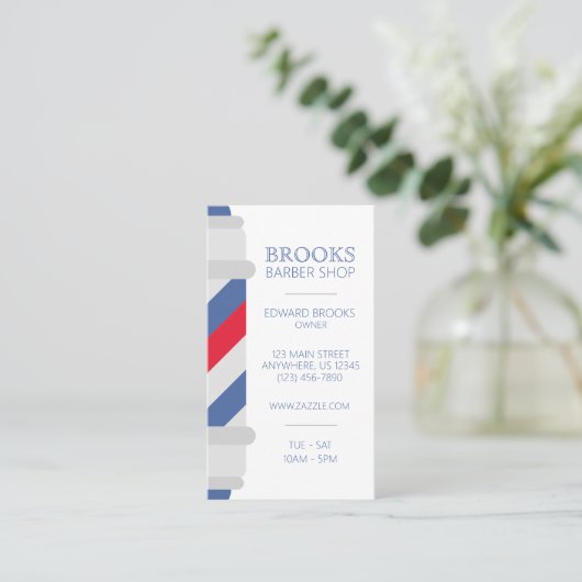 理容師ショップポールサロン理容師名刺 名刺 (スタンド正面)