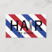 理容師ショップポールタイポグラフィミニマル美容師 名刺 (正面)