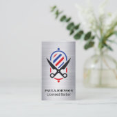 理容師ショップポールハサミ 名刺 (スタンド正面)