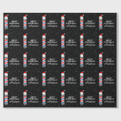 理容師ショップポールパーソナライズされたクリスマス ラッピングペーパー (フラット)